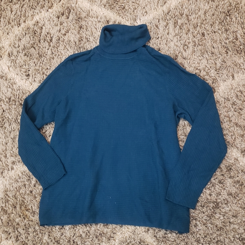 NWT Investments Plus Size Teal Turtleneck Sweater
